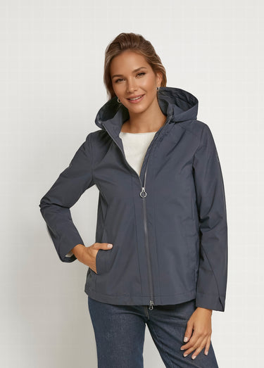 Veste sportwear déperlante à capuche Marine