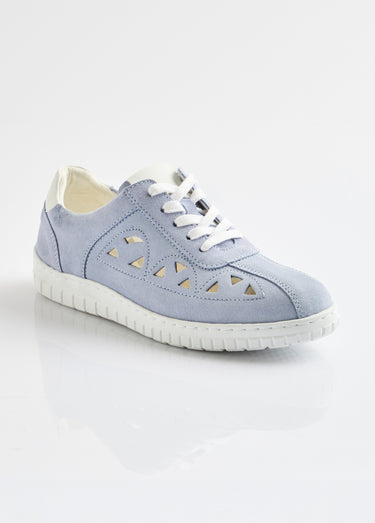 Derbies à lacets cuir largeur confort perforées Bleu