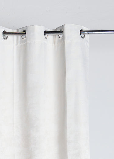 Rideau occultant faux uni 1 panneau œillets Blanc Casse