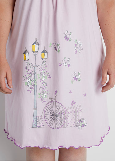 Chemise de nuit coton dentelle Parme