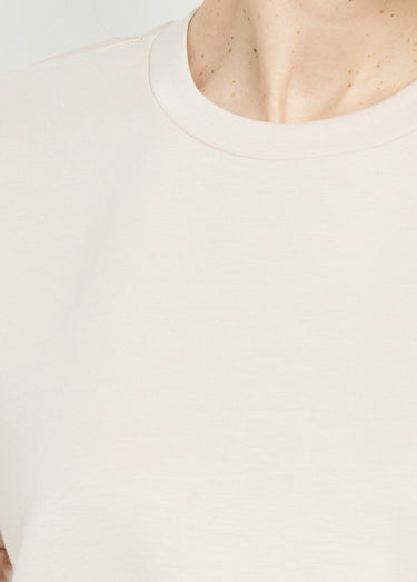 T-shirt loose extensible manches courtes Beige