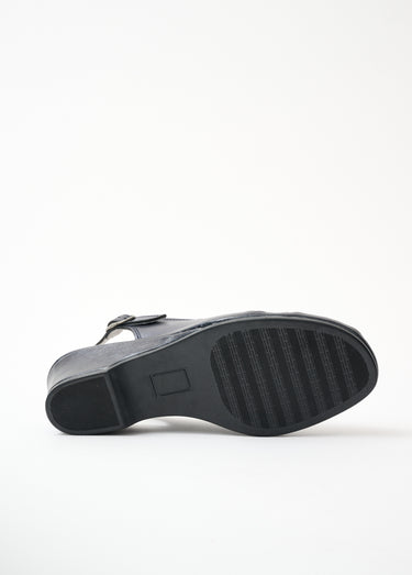 Sandales ouvertes cuir largeur confort Marine