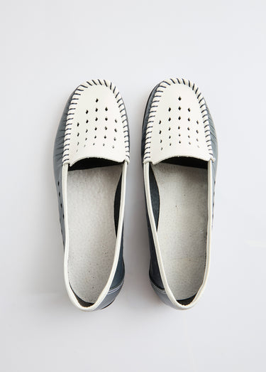 Mocassins souples largeur confort cuir Marine