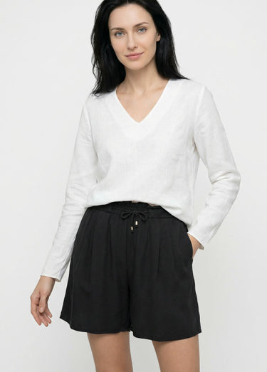 Short souple élastiqué, Essentiel Noir