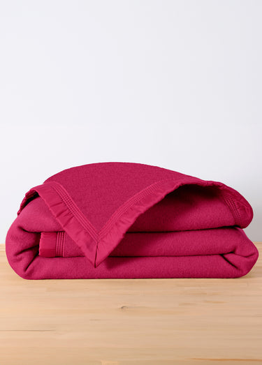 Couverture unie pure laine 350 g/m² Framboise