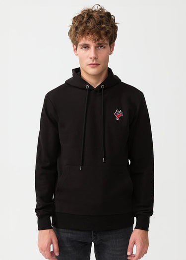 Sweat shirt kangourou à capuche, brodé Noir
