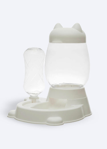 Distributeur XXL eau et croquettes Blanc Transparent
