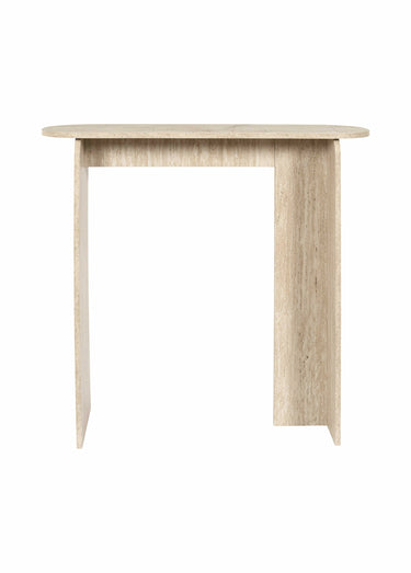 Console design, effet pierre travertin Blanc/Beige