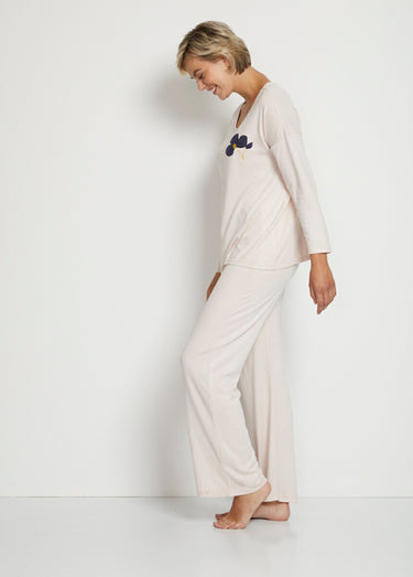 Pyjama uni manches longues maille douce Petale