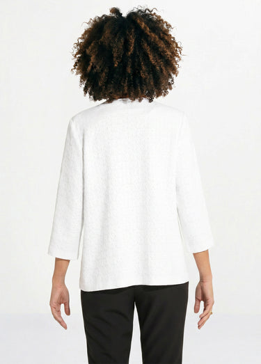 Veste ras de cou manches 3/4 Blanc