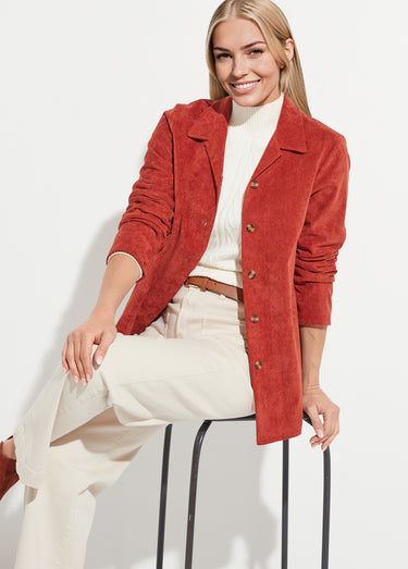 Veste surchemise velours milleraies col tailleur Epice