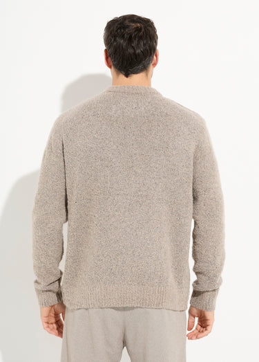 Pull col rond chaud avec de la laine Camel