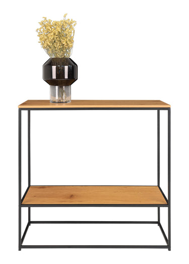 Console élégante 2 niveaux acier et bois Naturel