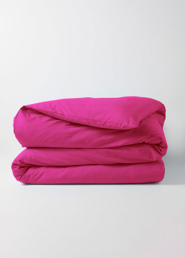Housse de couette coton uni Rose Indien