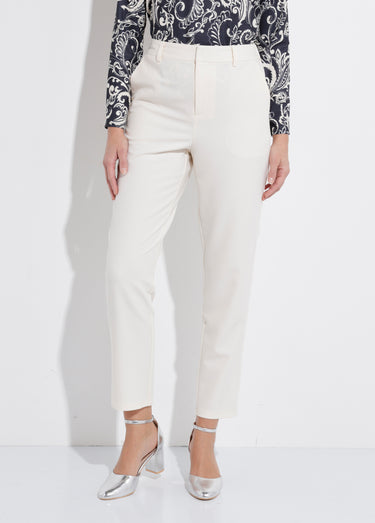 Pantalon fluide taille élastiquée Ivoire