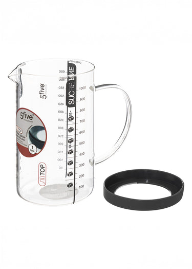 Verre doseur 1L, base silicone Transparent