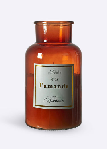 Bougie parfumée rétro verre teinté, 25cm Vert