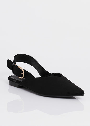 Escarpins pointus avec bride slingback Noir