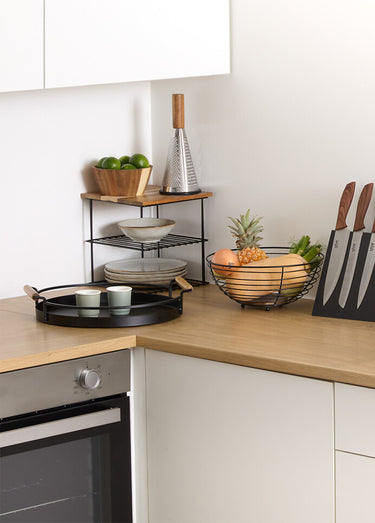 Rape cylindrique acier inox et acacia Inox / Bois