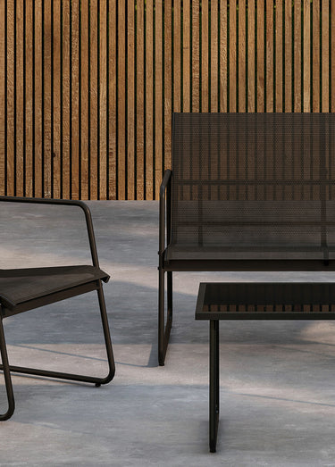 Set foncé Canapé + 2 Fauteuils + Table Noir
