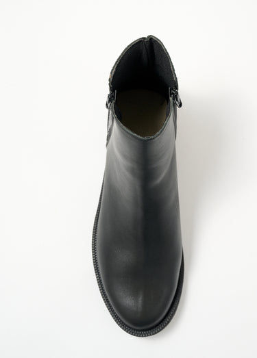 Boots zippées cuir largeur confort effet croco Noir