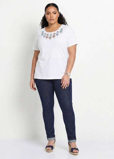 T-shirt long manches courtes Blanc