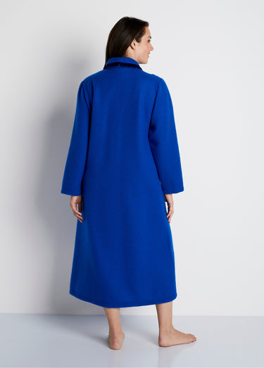 Peignoir robe de chambre long molleton Courtelle® Bleu
