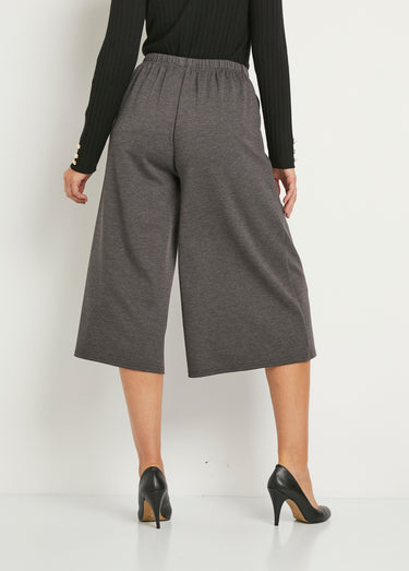 Jupe-culotte taille semi-élastiquée maille milano Anthracite