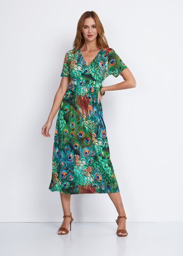 Robe longue décolleté effet cache-coeur Imp Vert