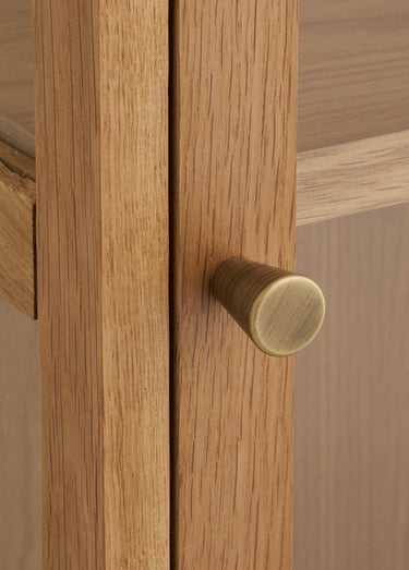 Armoire murale vitrée chêne ZAMORA 1C Marron
