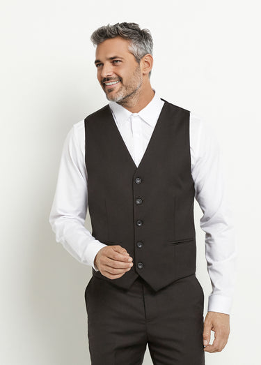 Gilet de costume sans manches 5 boutons Noir
