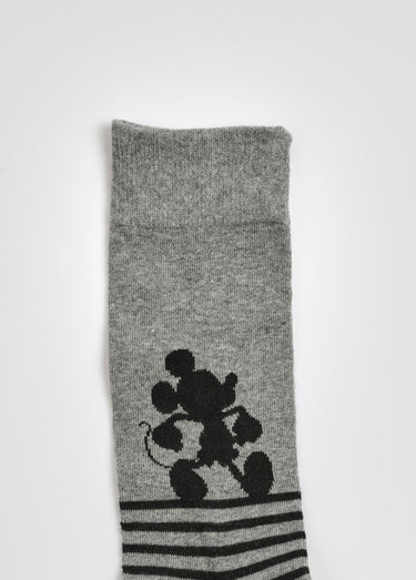 Chaussettes coton, licence Mickey Mouse Raye Noir