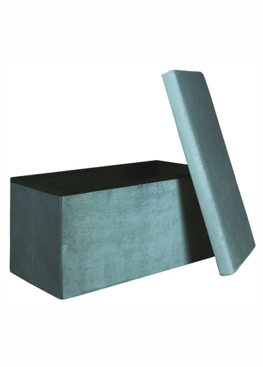 Banc coffre en velours cotelé GIULIA Bleu