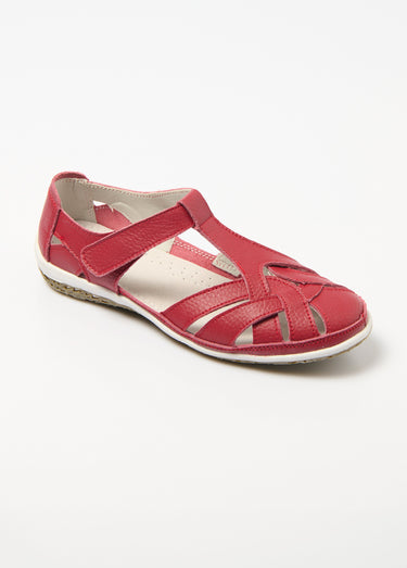 Sandales d'été largeur confort Rouge
