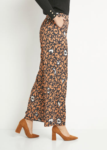 Pantalon fluide élastiqué motif léopard Leopard
