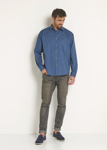 Chemise manches longues entretien facile Bleu
