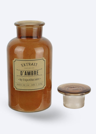 Bougie verre teinté rétro parfumée, 21cm Marron