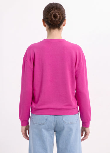 Sweat volume boite molleton brodé détail brillant Cassis