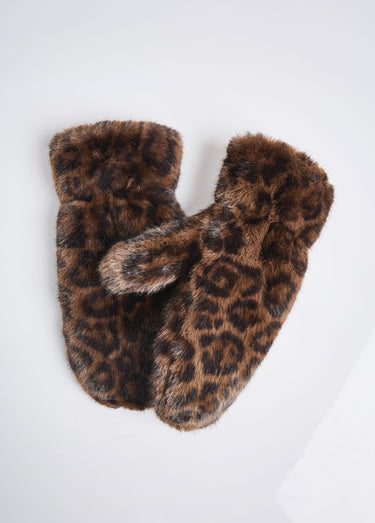 Moufles en fourrure imitation léopard Leopard