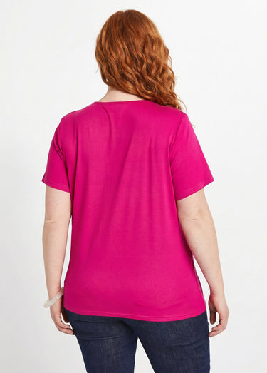 T-shirt court manches courtes Fuchsia