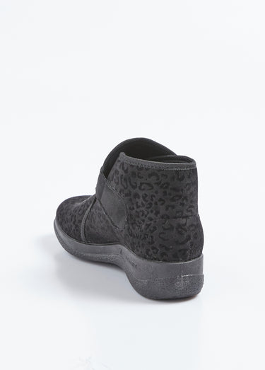 Boots scratchées léopard largeur confort Noir