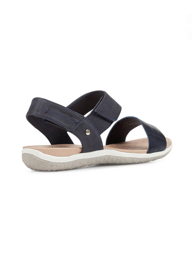 Sandales en cuir brides à scratch Jeans Fonce