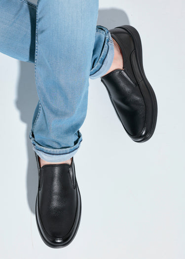 Mocassins style loafers en simili cuir Noir