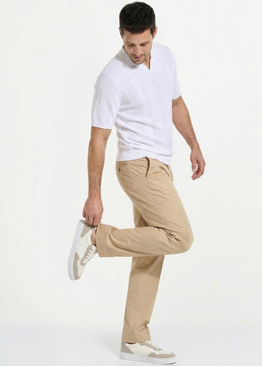 Pantalon ceinture ajustable invisible polycoton Beige