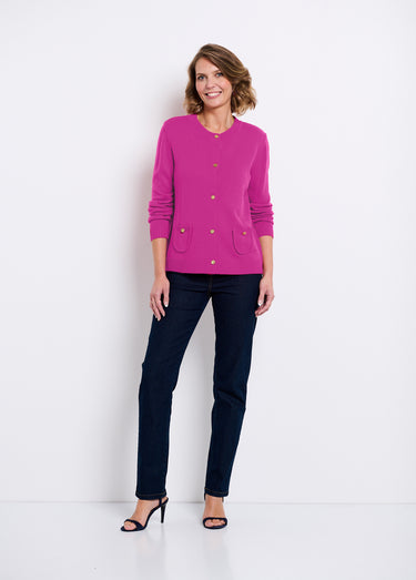 Gilet cardigan court boutonné Parme