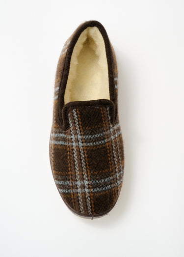 Chaussons largeur confort mixtes fourrés Marron