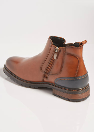 Boots Chelsea avec empiècement talon Marron