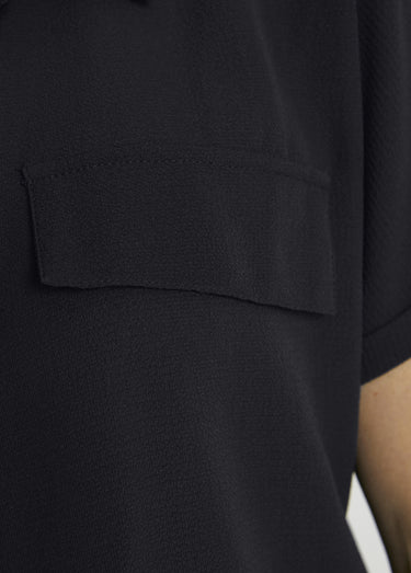 Combi-pantalon unie taille élastiquée Uni Noir