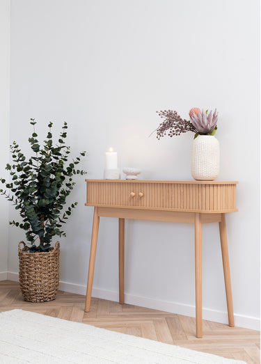 Console bois avec portes coulissantes Naturel