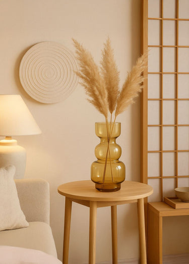 Vase en verre teinté, forme cintrée Ambre